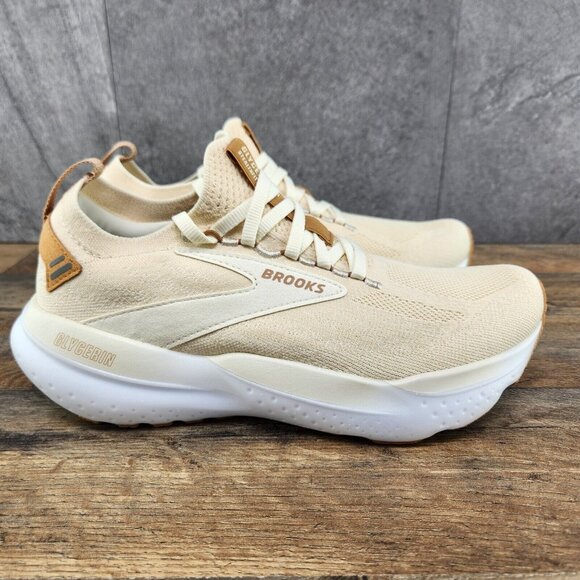 Brooks Glycerin StealthFit 21 Sz 9.5 Womens Marshmallow Cream Beige Running Shoe - Picture 2 of 13